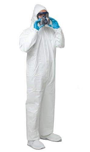 Buzo mono con capucha protección impermeable laminado Cat III tipo 5B/6B. Color blanco. Talla 2XL