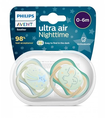 Ultra Air Night Schnuller 0-6 Monate, phosphoreszierend, 2 Stück Philips Avent