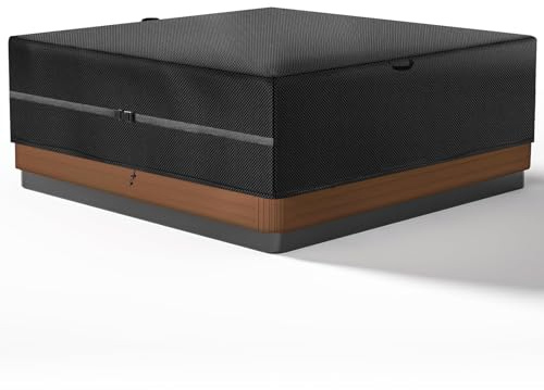 Cubiertas Impermeable, Bañera de Hidromasaje Cubre Anti Viento, Funda para Bañera de Hidromasaje con Cordón y Asas，Tela Oxford 420D Anti-UV (200 * 200 * 85cm,Negro)
