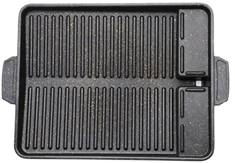 POPETPOP 1stück Aluminium Grillpfanne Mit Antihaftbeschichtung Eckige Bbq Grillplatte Für Gasgrills Zum Grillen Von Steak Hähnchen Und Gemüse Leicht Zu Reinigen Und