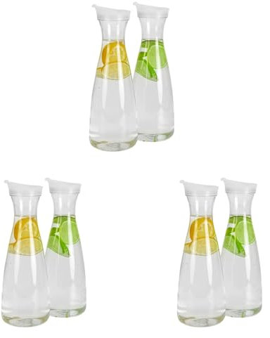 TsoLay 6 Piezas Garrafas de Agua de Plástico de 1,6 L con Tapas Abatibles Blancas, Jarras Inastillables Reciclables Y de Alimenticio, Tarro de Jugo