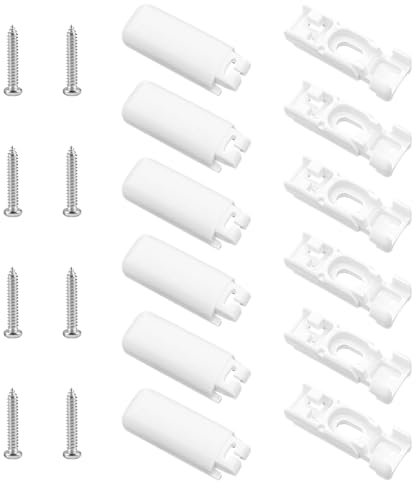 6 Stück Plissee Ersatzteile Klemmträger, Spannschuhe mit 6 Schrauben, Halterung, Klemmträger für Jalousien, Universal-Plissee Stick & Fix Klebeplatten