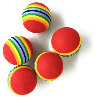 COLLBATH 12stücke Große Regenbogenbälle Eva-Schaum Für Hunde Und Interaktives Kauspielzeug Für Training Und Zahnpflege