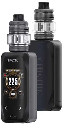 SMOK X-Priv Plus Kit |Smok X-Priv Plus Mod 225W con 5.5ml TF-D SubTank Fit D-Coil 0.15/0.23ohm Cigarrillo Electrónico DTL Vape sin nicotina (Negro) (Black)