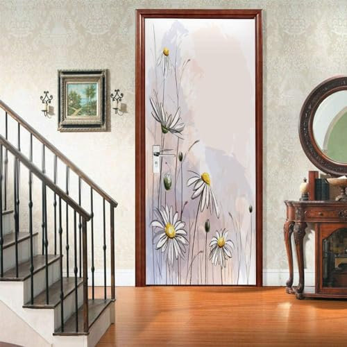 Türaufkleber Türtapete Türbilder Türposter Selbstklebend 3D Pflanzen Blumen 77 X 200 Cm Pvc Wasserdicht Abnehmbare Wandbilder Für Schlafzimmer Haus Bad Wc Büro n - Türwandaufk-16941289251433