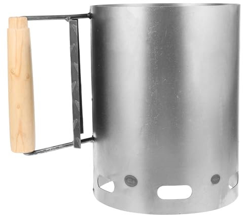 BESPORTBLE Holzkohle-anzündkamin Mit Holzgriff Tragbarer Outdoor-grillhalter Für Camping Reisen Und Grillen Im Garten
