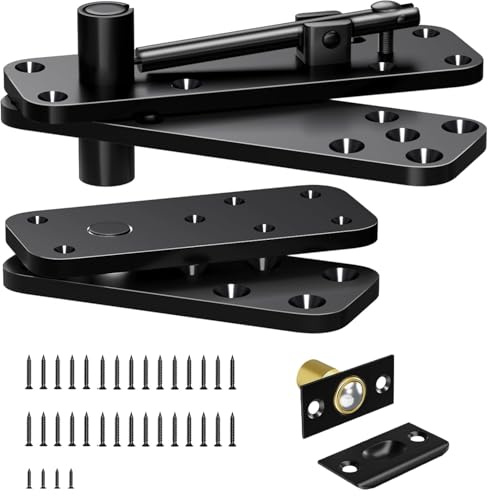 Hanured®​ Charnière de 360° rotation pour portes secrètes, bibliothèques et portes Murphy (Noir)