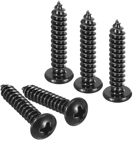 TOP-VIGOR M5 x 25mm Self Tapping Screws, 50Pcs Wood Screws Assortment | Stainless Steel Pan Head Phillips Self Drilling Screws, Round Head Sheet Metal Wood Screws for Wood & Metal, Plastic, DIY