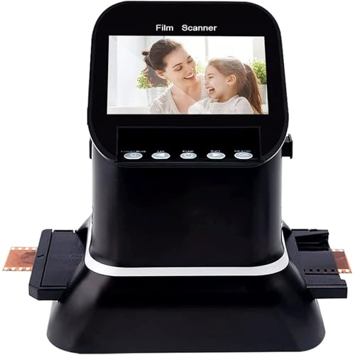 Film Slide Scanner 120 High Resolution, 1080p Digital Converter for 35mm, 135,126,127 Negative & Slides to JPEG, Supports Image Preview, Playback, Editing Functions