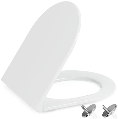 NeoArt Soft Close Toilet Seat – Durable, Environmentally Friendly Urea-Formaldehyde Resin & Fade-Resistant with Quick Release Design for Easy Clean, Universal Fit with Easy Top Fixing, D-Shape