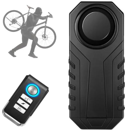 Japard Loudest 113dB Bike Alarm with Remote, Wireless Anti-Theft Vibration Motion Sensor, IP55 Waterproof Bicycle Motorcycle Bell, KS-SF22R