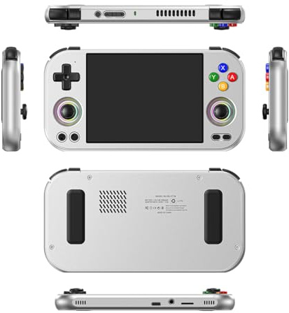 RG477M Aluminum Alloy Retro Handheld Game Console with 4.7-Inch IPS Screen, RGB light and Versatile Emulator Support, for Family Entertainment (Games not included/12+256G)