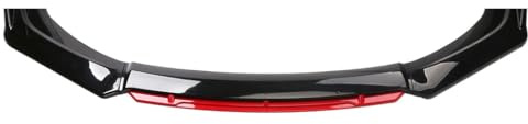 Voiture Becquet de Lèvre Avant pour Peugeot 208 2000-2024 2025, LèVre Lame SéParateur Diffuseu Extérieur Kit de Corps(Black Red)