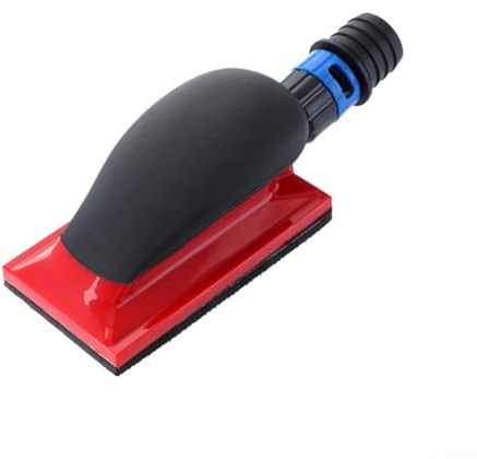Hand Sanding Block for Wood Polishing, ABS Dust Suction Sanding Pad with Comfortable Handle and Non-Deformable Design, 124 x 70 mm, Compatible