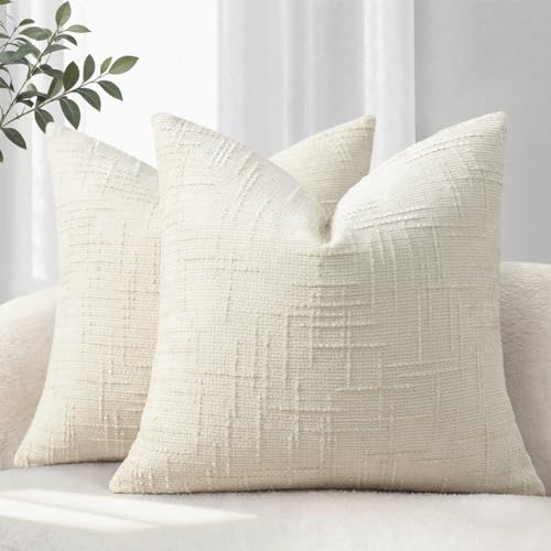 YCOLL Funda de Cojín 40x40 Set de 2 Cojín de Sofá de Suave Tela de Felpa Fundas de Cojín Beige Cojines Decorativos Sofá y Salón Fundas de Cojines Decorativos para Decoración del Hogar Acogedora