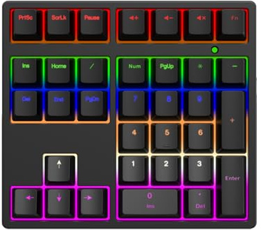 Plyisty Nummernblock, Mechanischer USB-C-Ziffernblock mit RGB-Hintergrundbeleuchtung, 34-Tasten-Nummernblock für Laptop-Desktop-Computer-PC (Black)