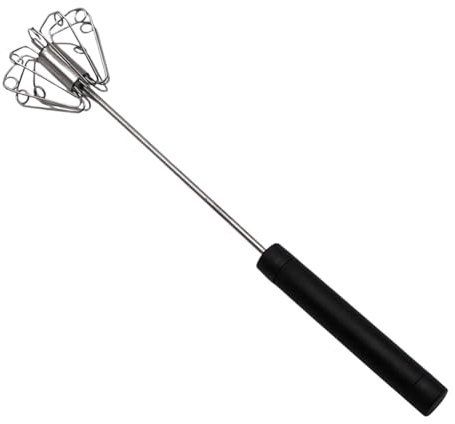Batidor de mano ergonómico, batidor de huevos, batidor de huevos portátil de 26 cm para hornear, máquina de espuma para batir, batidor manual, espumador de café de mano con construcción