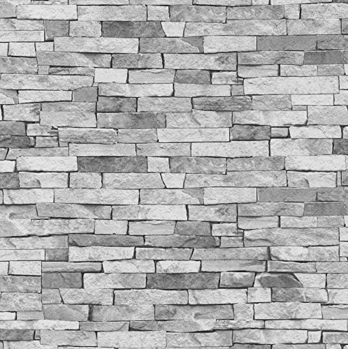 Steintapete Artnr. 05546-20 hellgrau Papiertapete Klinkertapete Riemchentapete