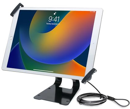 CTA Digital Adjustable Anti-Theft Security Grip & POS Stand for 9.7-13 Inch Tablets, Including iPad Pro, Air, Surface Pro 4