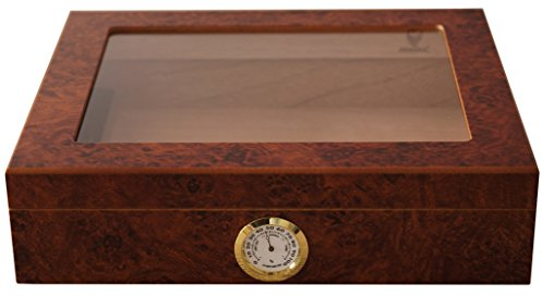 GERMANUS Zigarren Humidor Mensalla für ca. 30 Zigarren, Braun