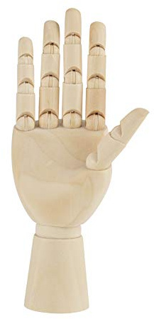 Akozon Holz Hand Skulptur Schaufensterpuppe Holz Frauen Künstler Modell Gelenkig Artikuliert Mannequin exakt gegliederten Fingern Flexiblen Gelenken für Zeichnung Ausstellung