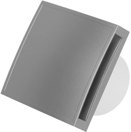 EUROPLAST Ø 100mm Extractor de Baño con Temporizador - Extractor de Aire Silencioso Plata - Ventilador de Pared para Cocina, Garaje, WC