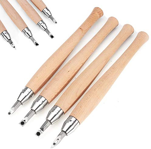 Drechseln Meißel, Verstellbare Stechbeitel Drechselmesser Set, Hartmetalleinsatz Schneider Drehbank Runder Schaft Selbermachen Holzbearbeitung Werkzeug, Rundes, Quadratisches,Diamantrunde, 4-Tlg