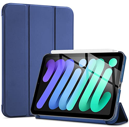 ProCase Smart Case for iPad Mini 7 (A17 Pro 2024)/ Mini 6 2021 8.3 Inch, Hard Back Cover for iPad Mini 7th/6th Generation A2995/A2996/A2993/A2567/A2568/A2569 -Navy
