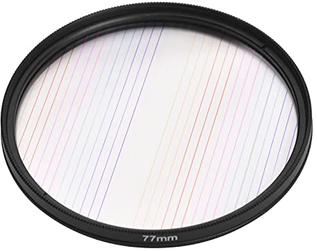 Andoer Filtro de lente Rainbow Streak de 77 mm para efectos especiales, filtro de vidrio óptico anamórfico para cámaras réflex digitales