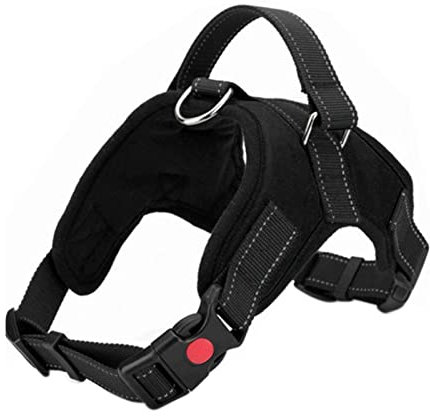 FYY Dog Harness No Pull, Breathable Adjustable Pet Vest, Reflective Oxford Easy Control Dog Harness with Sturdy Handle for Small Medium Large Dogs M-Black