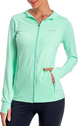 Hugut Women's UPF 50+ Sun Protection Long Sleeve Zip Up Hoodie Jacket