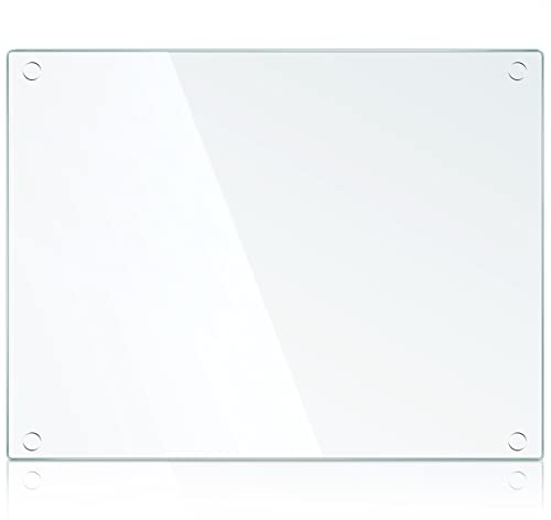 Hoolerry Großes Schneidebrett aus gehärtetem Glas für die Küche, transparentes Schneidebrett für Arbeitsplatte, spülmaschinenfest, kratzfest, hitzebeständig, bruchfest (40,6 x 50,8 cm)