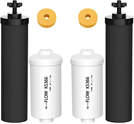 Virego Gravity Water Filter Replacement for Berkey, 2-Pack, Compatible with Berkey Big, Travel, Royal, Imperial, Crown, Light Series, NSF 42