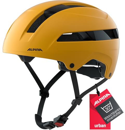 Alpina SOHO - Extrem Robuster, Leichter & Individuell Anpassbarer Urban Fahrradhelm Für Erwachsene, Burned-Yellow matt, 51-56 cm