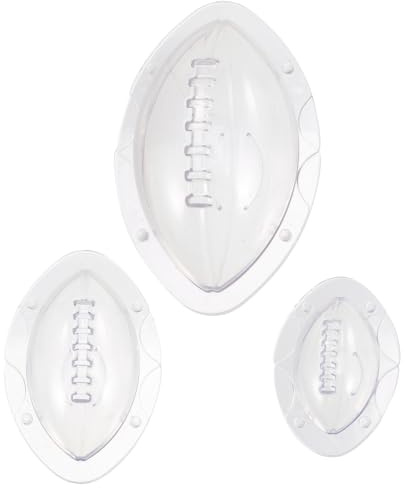 Luxshiny Moules De Gâteau De Rugby 3 Pièces Moules À Chocolat Rugby Transparente Pour Pâtisserie Moules De Cuisson Fondante Pour Gelée Et Cake 6X4X3 Pouces