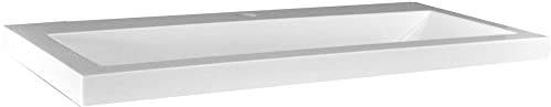 Saqu Studio Waschbecken 80x36 cm - 1 Hahnloch Weiß - Waschbecken für Unterschrank, Waschtisch für Badmöbel Set