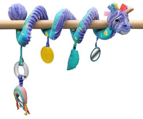 LES DÉGLINGOS - Kiprokos Das Zebra Aktivitätsspirale - Spielzeug für Babys mit Ton und Berührung - 1 Stück - Violett - 40 cm ausgefahren