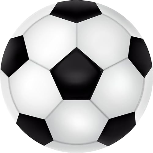 HUBDECO Flexible Schutzmatte aus Strapazierfähigem Printfloor - Schutzunterlage Unter Sessel, Stuhl - Anti-Rutsch - Schützt Boden vor Kratzern - Zimmerdekoration - Rund - 100cm Fußball