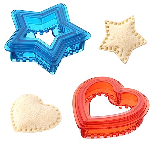 Taglierina per sandwich e sigillante, formine per biscotti e sandwich per bambini, per panini fai da te per scuola, pranzo, feste, picnic (2 pezzi)