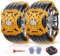 EAGLE CLAW Catene da Neve, Set di 6 Catene auto universali per Auto(Autovetture, SUV e Autocarri Leggeri) con larghezza degli pneumatici compresa tra 165 e 265 (giallo)
