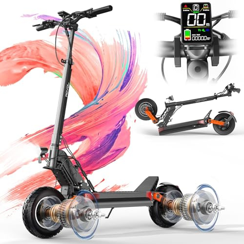 JOYOR S10S Trottinette Electrique Adulte Pliable 1000W*2 Moteurs 60V 1080Wh Autonomie 70-85km Suspension Totale Pneus Tout Terrain 10 Pouces, Scooter Electrique Adulte Noir