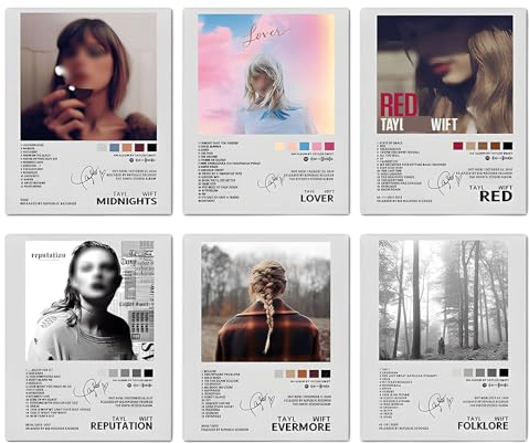 SERTAS Taylor Poster,Taylor Album Cover Poster,6 Set Taylor Deko,Leinwanddrucke ungerahmt,Taylor Musik Wanddeko,Taylor Plakate Geeignet für Jugendzimmer für Mädchen im Teenageralter (1)