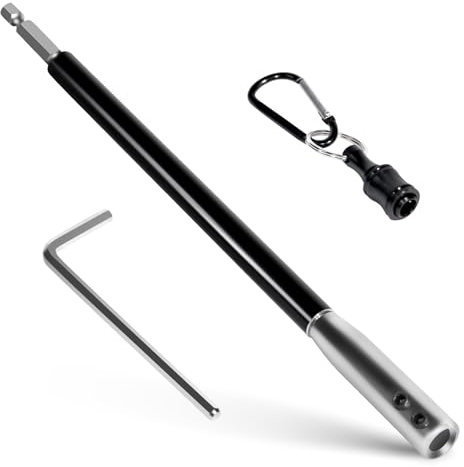 Prozwee Upgrade 9-Inch Drill Bit Extension with Freely Rotatable Sleeve,One-piece Forging of 40CR Steel,Assisting the Drill to Work in Confined Spaces