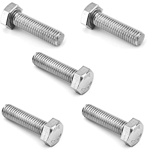 16PCS M6 Hex Bolts M6x40mm Hex Head Bolts Stainless Steel 304 M6-1.0 Hex Bolt Fully Threaded Hex Tap Bolts Metric Hexagon Head Screw Machine Bolts Right Hand External Hex Drive