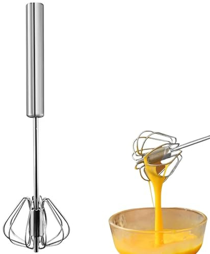 Batteur Manuel,Fouet Cuisine,Fouet Semi Automatique,Mini Fouet Cuisine,Petit Fouet Cuisine,Fouet Manuel,Cuisine Rotatif Mélangeur,Semi-Automatique Inoxydable Professionnel Melangeur,Stirrer Gadget