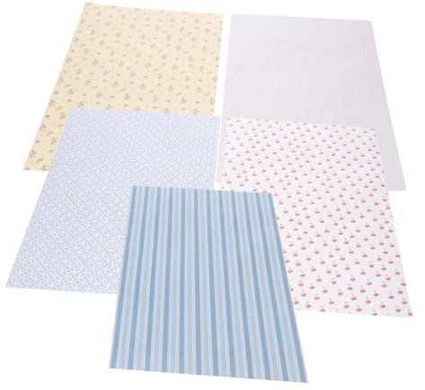 JOINPAYA 5hojas Papel Pintado para Casa De Muñecas Autoadhesivas Decoración Creativa para Interiores Accesorio Realista para Casas Fácil De Aplicar Superficies Lisas