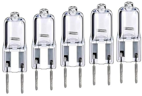 BULBEAWICK 5PCS GY6.35 Double Pin Base 12V G6.35 Halogen Lamps JC Type Halogen Light Bulb 12V-100W