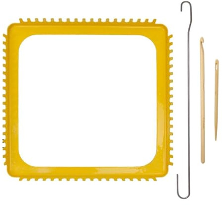 Telaio Per Tessitura E Set Di Ganci - Telaio Per Tessitura A 18 Denti | Kit Telaio Presina | Kit Di Strumenti Per Uncinetto Per Tessitura A Mano | Arti E Mestieri Fatti A Mano Per Bambini Adulti