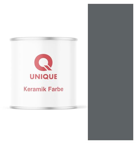 Q UNIQUE Keramikfarbe 2L - Hochdeckende Wand- und Deckenfarbe | Tiefmatte Innenfarbe | Langlebige Qualität | Anthrazit | Scheuerfest | Abwaschbar | Ideal für Küche, Bad, Wohnzimmer und Flur | 2 Liter