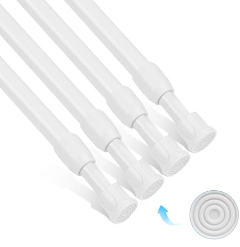 HOTUT Barra de Tensión Telescópica,4 Piezas Barra Extensible,30-50cm Barra de Tensión para Cortina Ducha o Marco Puerta,Barra de Aluminio Ajustable y Extensible,sin Taladro ni Tornillos Fácil Montaje